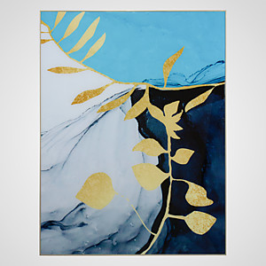 Интерьерное Панно "Gold Leaves Abstraction" 80х60 см.
